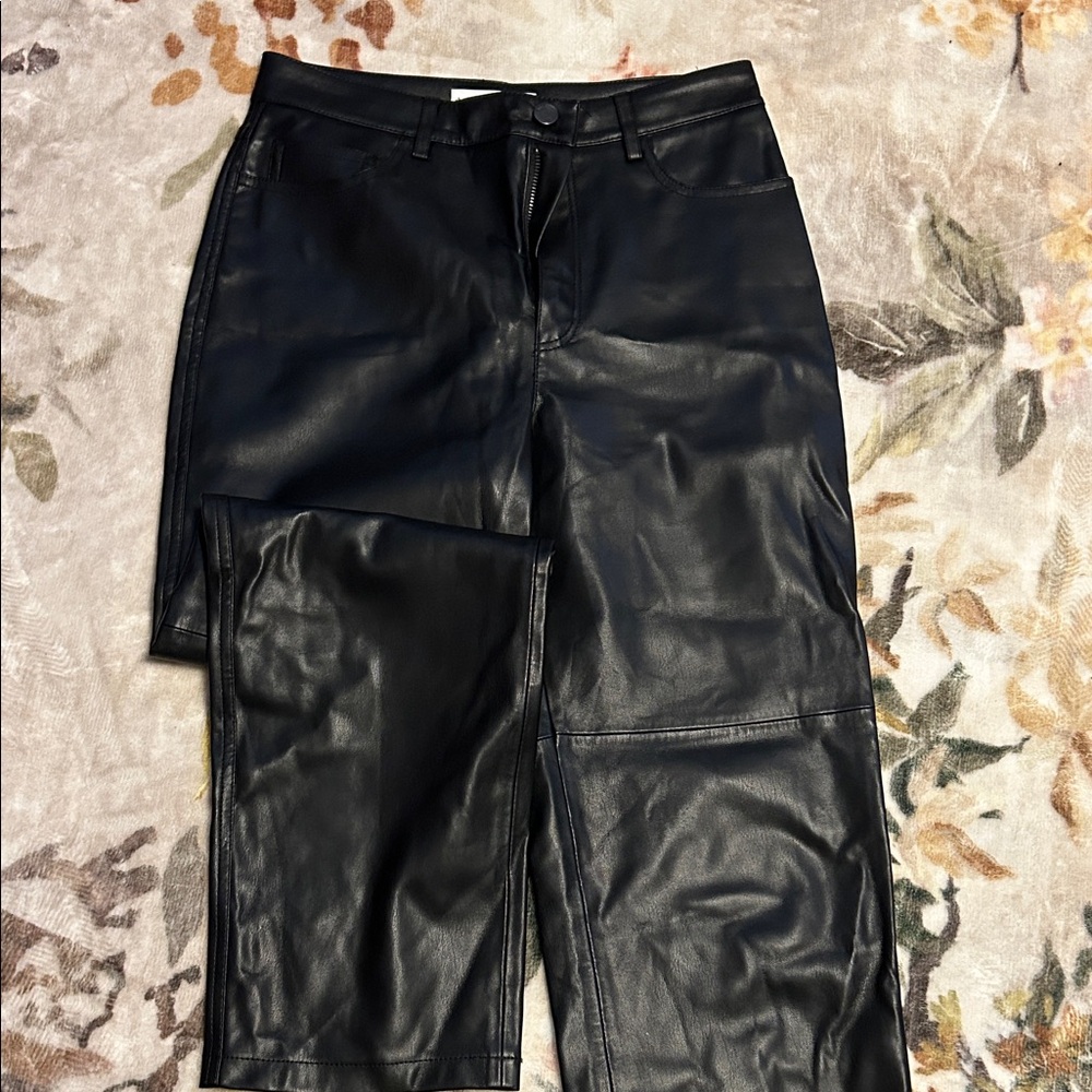 Mango Black Leather Pants